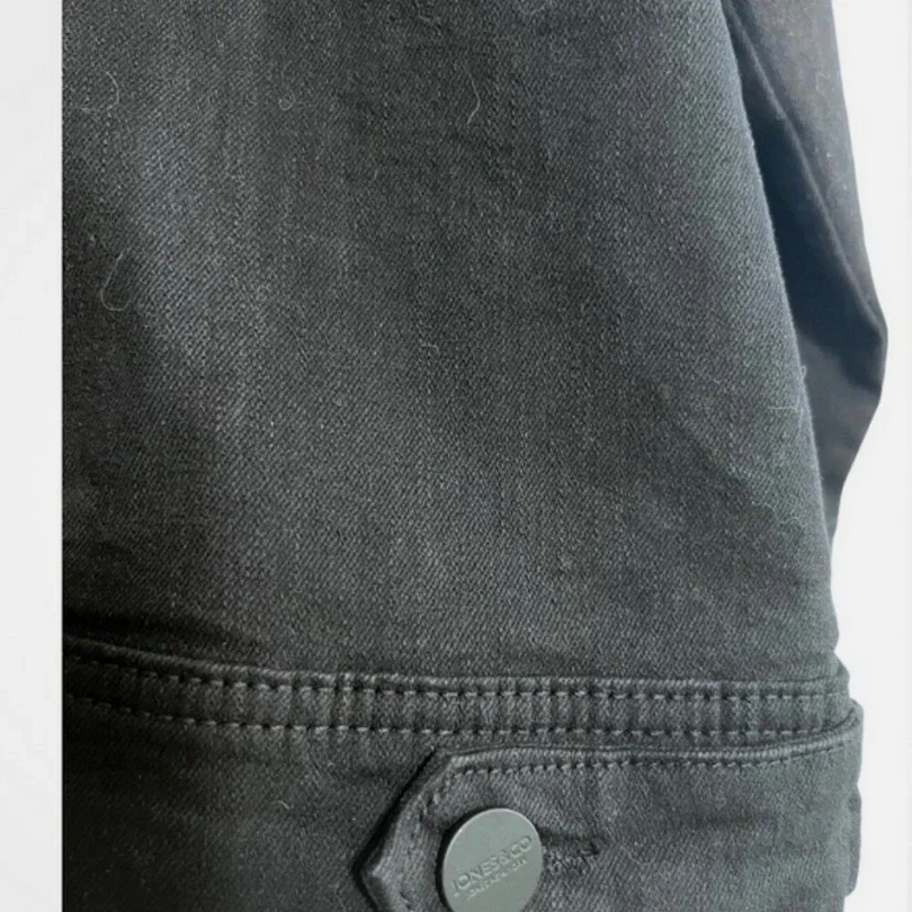 Jones & Co Black Denim Jacket 3X | Vintage-Wash Classic Trucker | Timeless Layer - Picture 6 of 13